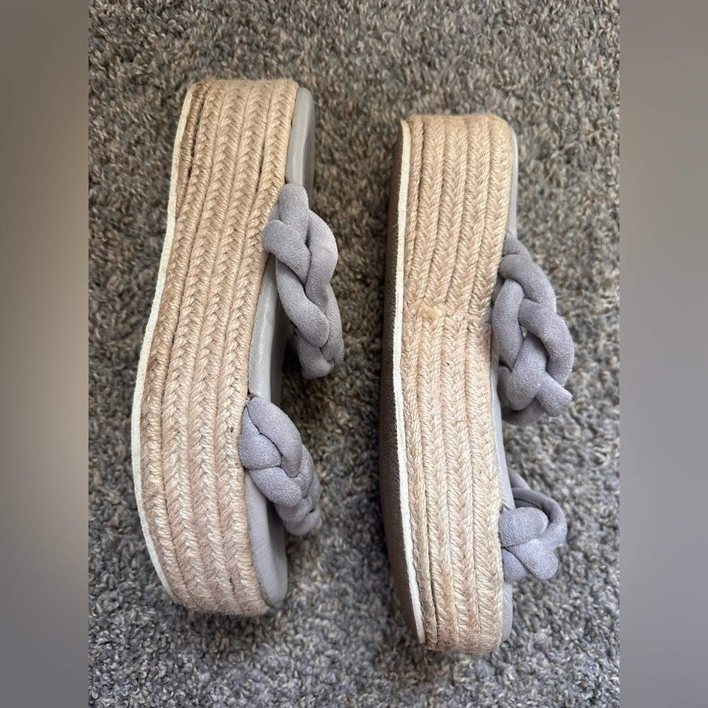Sbicca Braided Gray/Lilac Espadrille Platform Sandal Size 7.5 - Picture 6 of 8